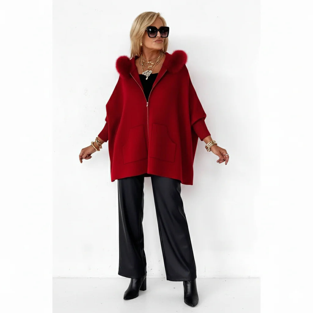 Veste à capuche en fourrure