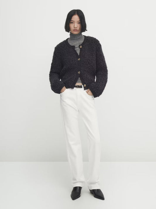 Cardigan en maille Terry avec boutons