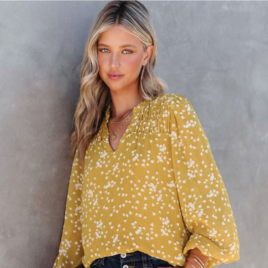 Top jaune chic manches longues