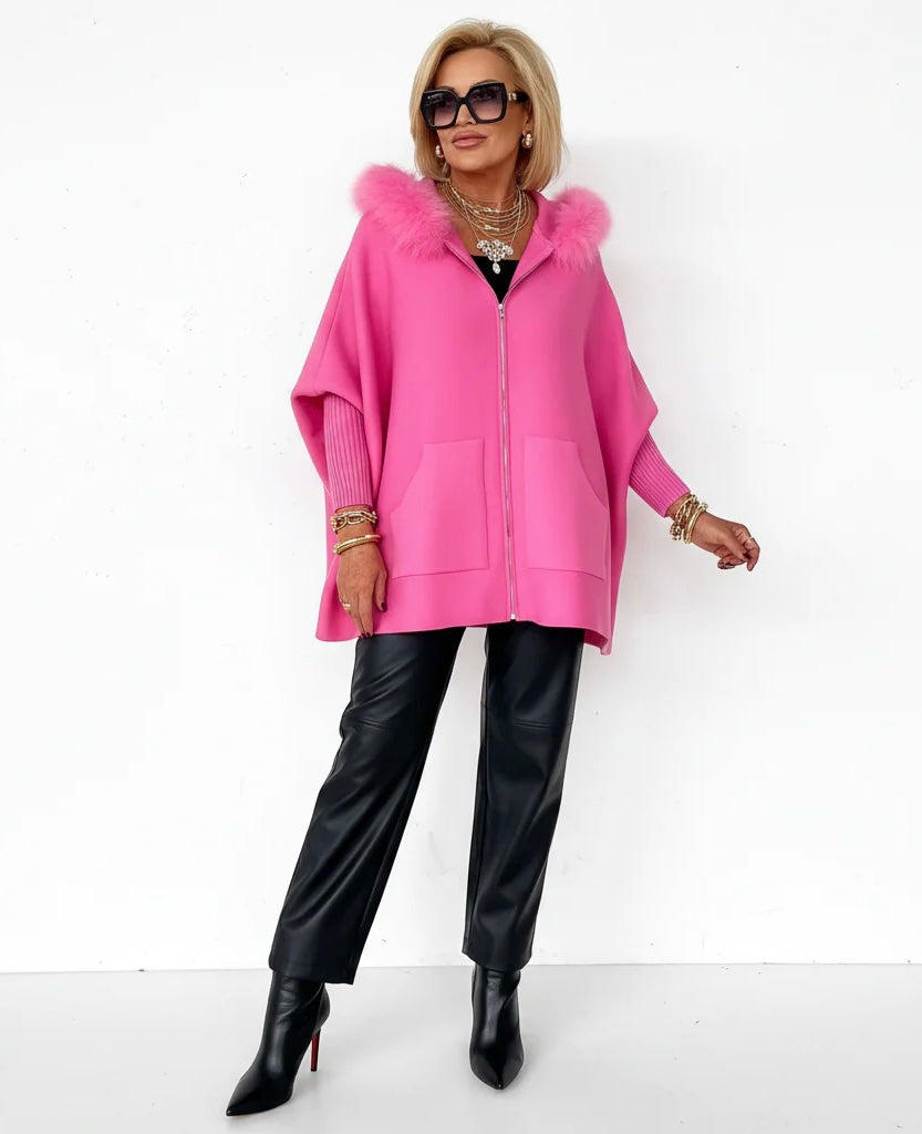 Veste à capuche en fourrure