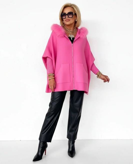 Veste à capuche en fourrure