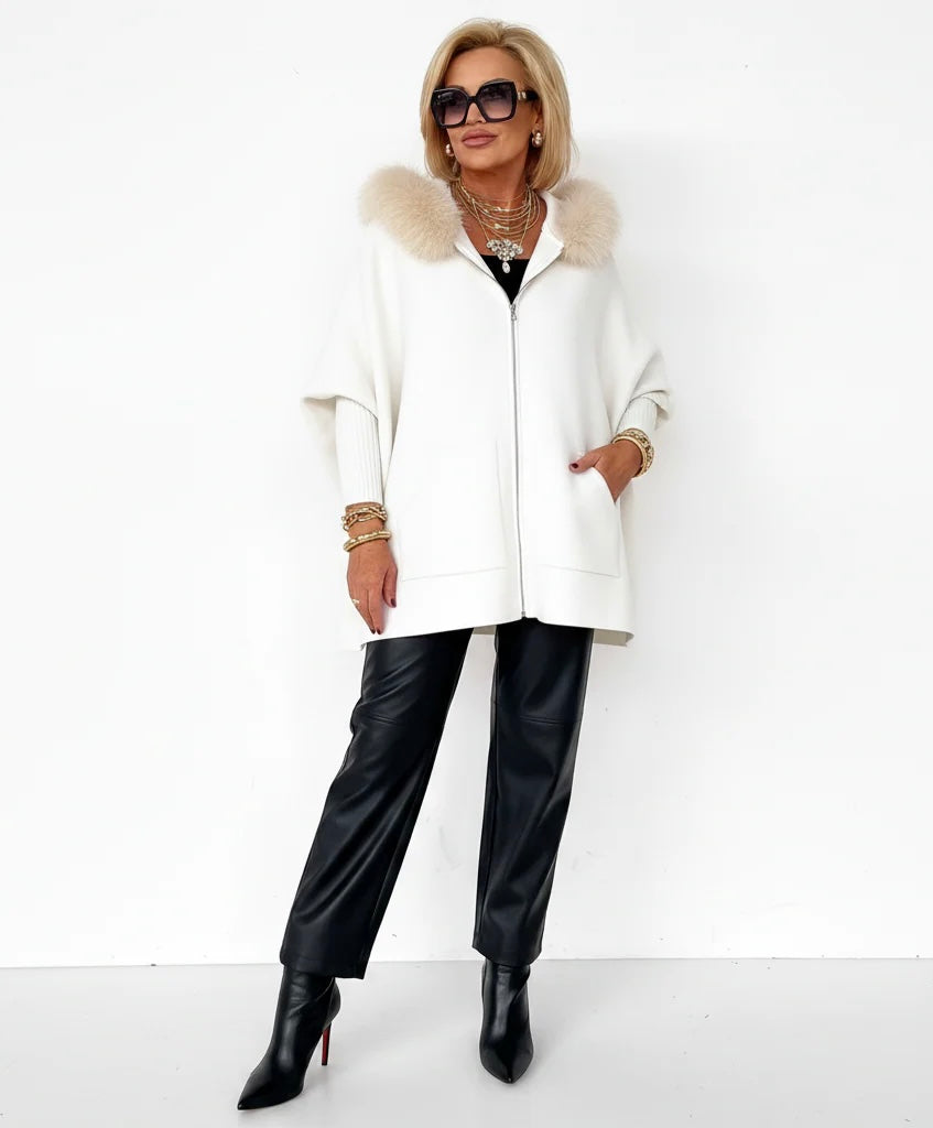 Veste à capuche en fourrure