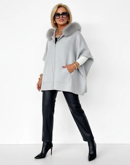 Veste à capuche en fourrure