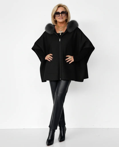 Veste à capuche en fourrure