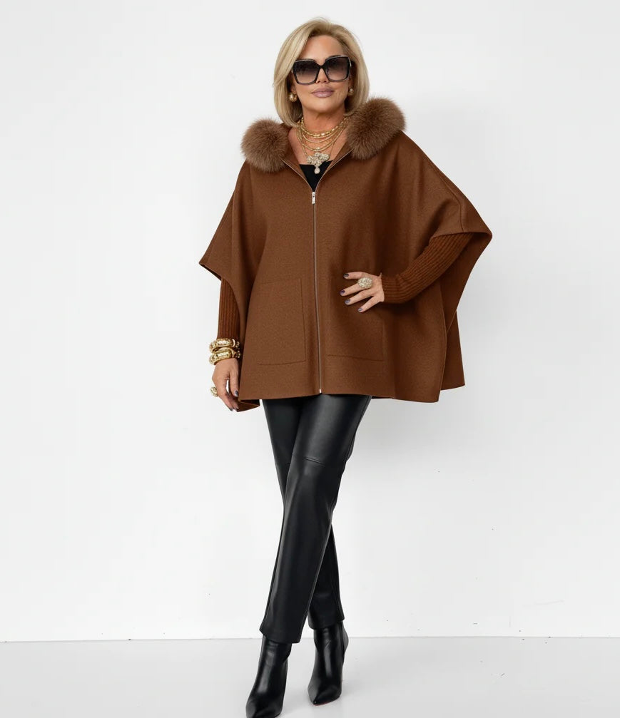 Veste à capuche en fourrure